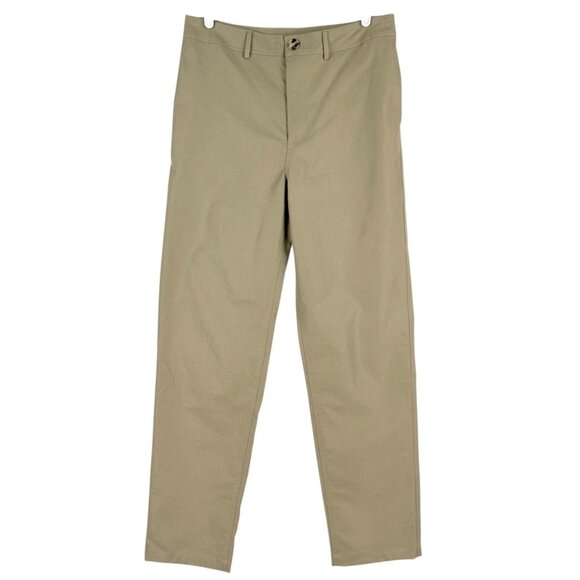 Express x Rachel Zoe Men Striped Green Stretch Pant 32x32 Flat Slim Straight Leg - Picture 1 of 11